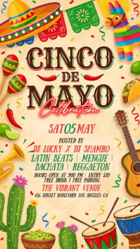 Yellow Joyful Cinco de Mayo Celebration Instagram Story Video template