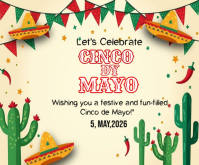 Giallo Cinco de Mayo Celebration Medium Rectangle Template