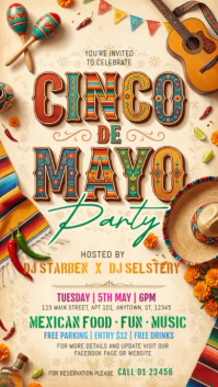 Yellow Joyful Cinco de Mayo Party Instagram Story Video template