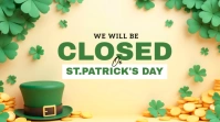 Yellow Joyful Closed On Saint Patrick's Day Digital Display (16:9) template