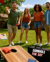 Jaune Cornhole Fun Day Instagram Portrait Template