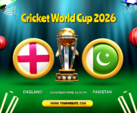 Yellow Joyful Cricket World Cup Medium Rectangle Rectángulo Mediano template
