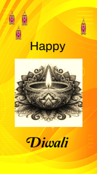 Yellow Joyful Diwali Celebration Instagram Story template
