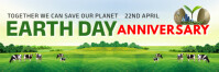 Yellow Joyful Earth Day Twitter Banner template