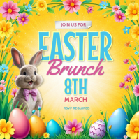 Yellow Joyful Easter Brunch Instagram Post Instagram-Beitrag template
