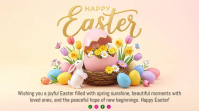 Yellow Joyful Easter Celebration Digital Display Video Digitalanzeige (16:9) template
