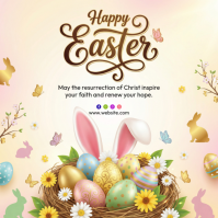 Yellow Joyful Easter Celebration Instagram Post template