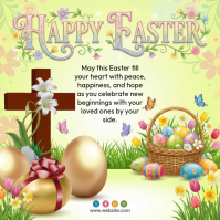 Yellow Joyful Easter Celebration Instagram Post template