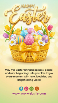 Yellow Joyful Easter Celebration Instagram Story template