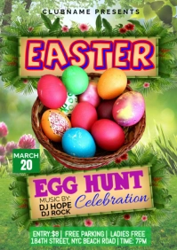 Yellow Joyful Easter Egg Hunt Event A1 template