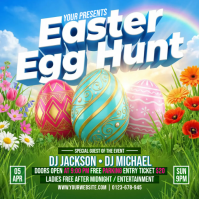 Yellow Joyful Easter Egg Hunt Event Square Cuadrado (1:1) template