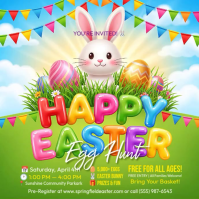 Yellow Joyful Easter Egg Hunt Instagram Post Video template
