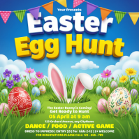 Yellow Joyful Easter Egg Hunt Square template