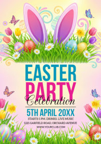 Yellow Joyful Easter Party A4 template