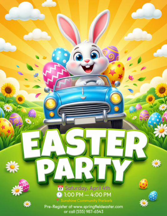 Easter Party Flyers Template | PosterMyWall