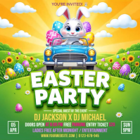 Yellow Joyful Easter Party Square Video template