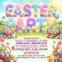 Yellow Joyful Easter Party Square Video template