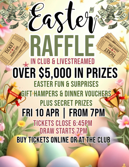 Yellow Joyful Easter Raffle Event Flyer Template | PosterMyWall