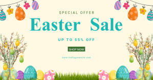 Yellow Joyful Easter Sale Facebook Shared Image template