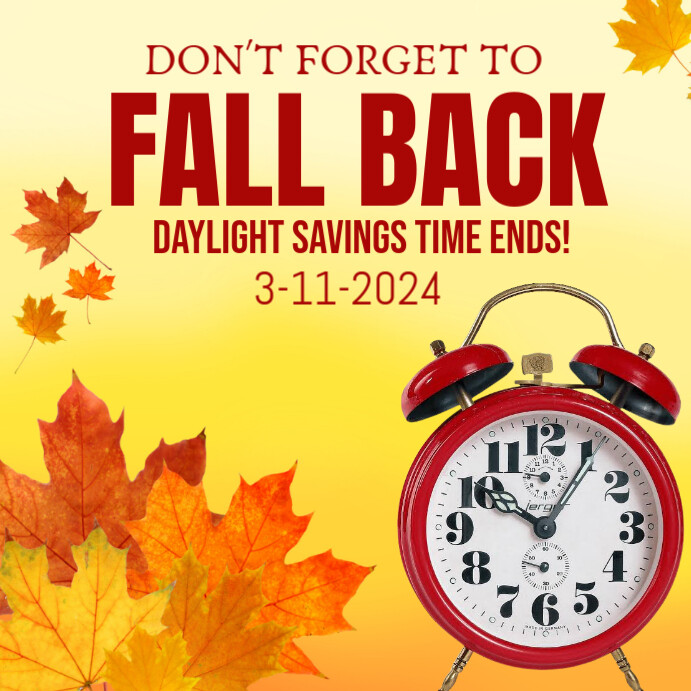 Yellow Joyful Fall Back Instagram Post Template | PosterMyWall