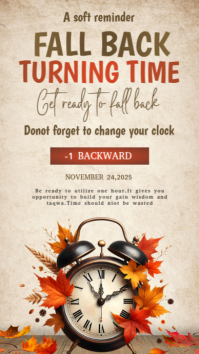 Yellow Daylight Saving Time Reminder Instagram na Kuwento Template