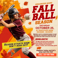 Yellow Fall Baseball Event Instagram Plasing Template