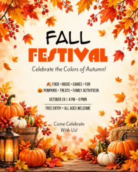 Yellow Fall Festival Instagram Portrait Template