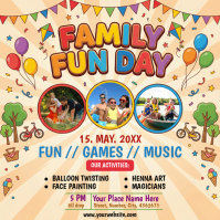 Yellow Joyful Family Fun Day Instagram Post template