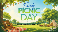 สีเหลือง Family Picnic Day Twitter Post Template