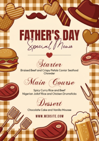 Yellow Joyful Father's Day Special Menu A5 template