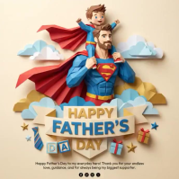 Yellow Joyful Father's Day Square Video Cuadrado (1:1) template