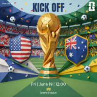 Yellow Joyful FIFA World Cup Kickoff Event Instagram Post Video Instagram-Beitrag template