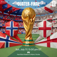 Yellow Joyful FIFA World Cup Norway vs England Match Cuadrado (1:1) template