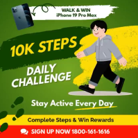 Yellow Joyful Fitness Challenge Instagram Post Video template