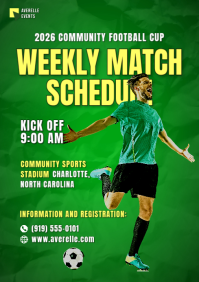 Yellow Football Match Schedule A4 Template - Page 1