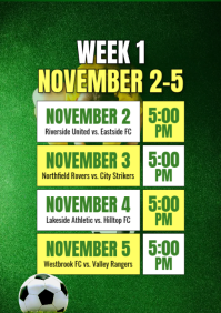 สีเหลือง Football Match Schedule A4 Template - Page 2