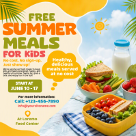 Yellow Free Summer Meals for Kids Сообщение Instagram Template