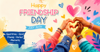 Yellow Joyful Friendship Day Celebration Facebook Shared Image template