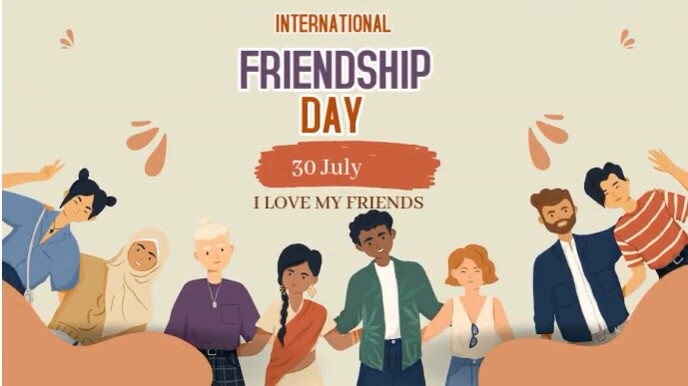 Yellow Joyful Friendship Day Video 2025 Digital Display (16:9) template