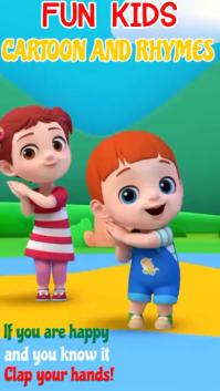 Синий Kids Cartoon and Rhymes Instagram Story Template