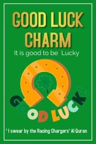 Yellow Joyful Good Luck Charm, Good Luck Post Poster template