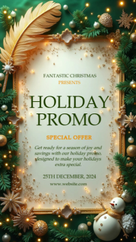 灰色 Christmas Holiday Promotion Instagram Story Template