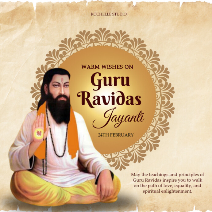 Copy of Yellow Joyful Guru Ravidas Jayanti Instagram Post | PosterMyWall