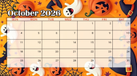 Yellow Halloween Calendar Pagtatanghal Template
