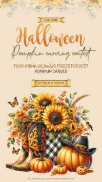 Żółty Halloween Event Instagram Story Template