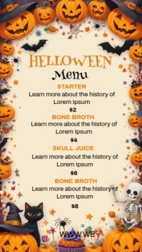 Yellow Joyful Halloween Menu Instagram Story template
