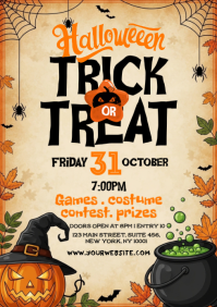 Jaune Halloween Party A4 Template