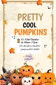 Yellow Joyful Halloween Poster template