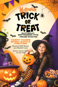 Gul Halloween Trick or Treat Event Transparent 4 stopy × 6 stóp Template