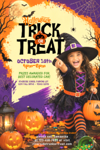Yellow Halloween Trunk or Treat Event Plakat Template